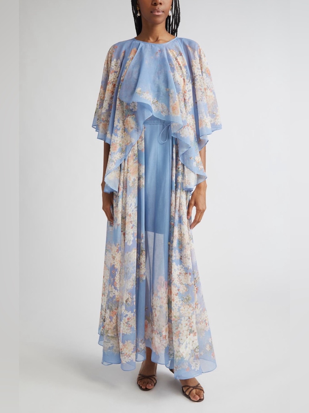 NWT Authentic Zimmermann Cascadian Tiered Georgette Maxi Dress Size 3